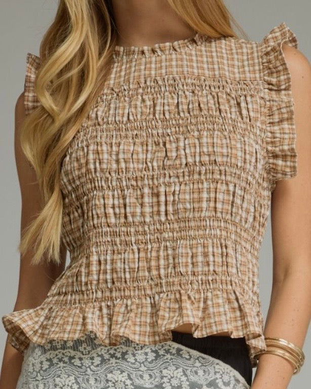 Gingham Ruffle Top