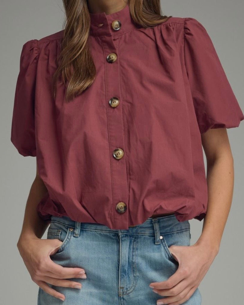 Wine Bubble Hem Top