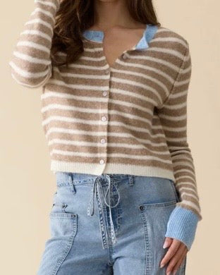 Marietta Contrast Stripe Cardigan