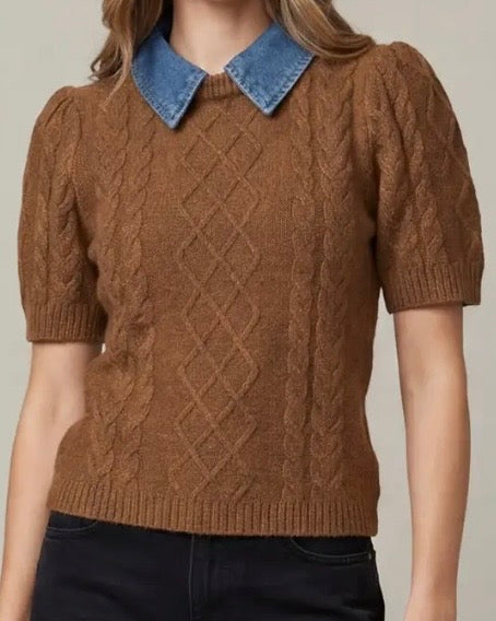 Attachable Collar Cinnamon Sweater Top - The Swanky Shack