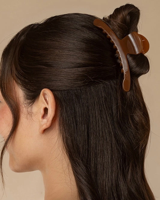 Mocha Arched Claw Clip