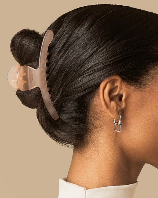 Soft Pink Arched Claw Clip
