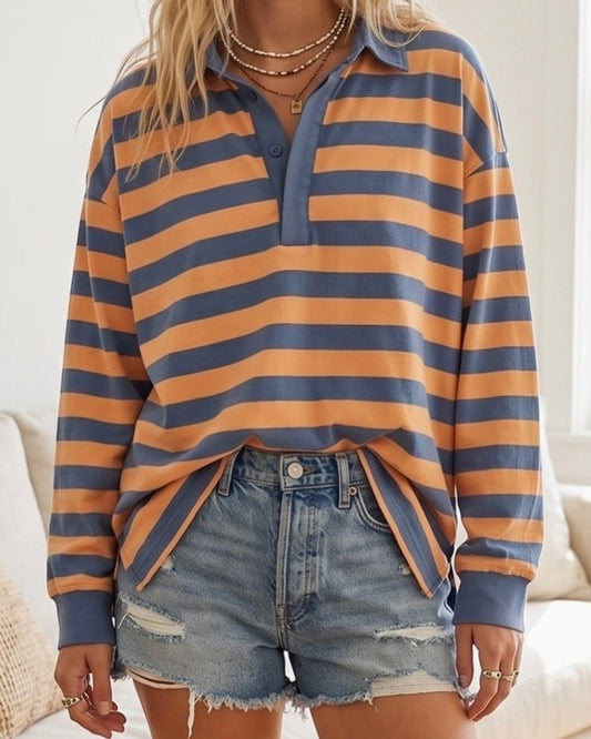 Apricot Rugby Polo Top