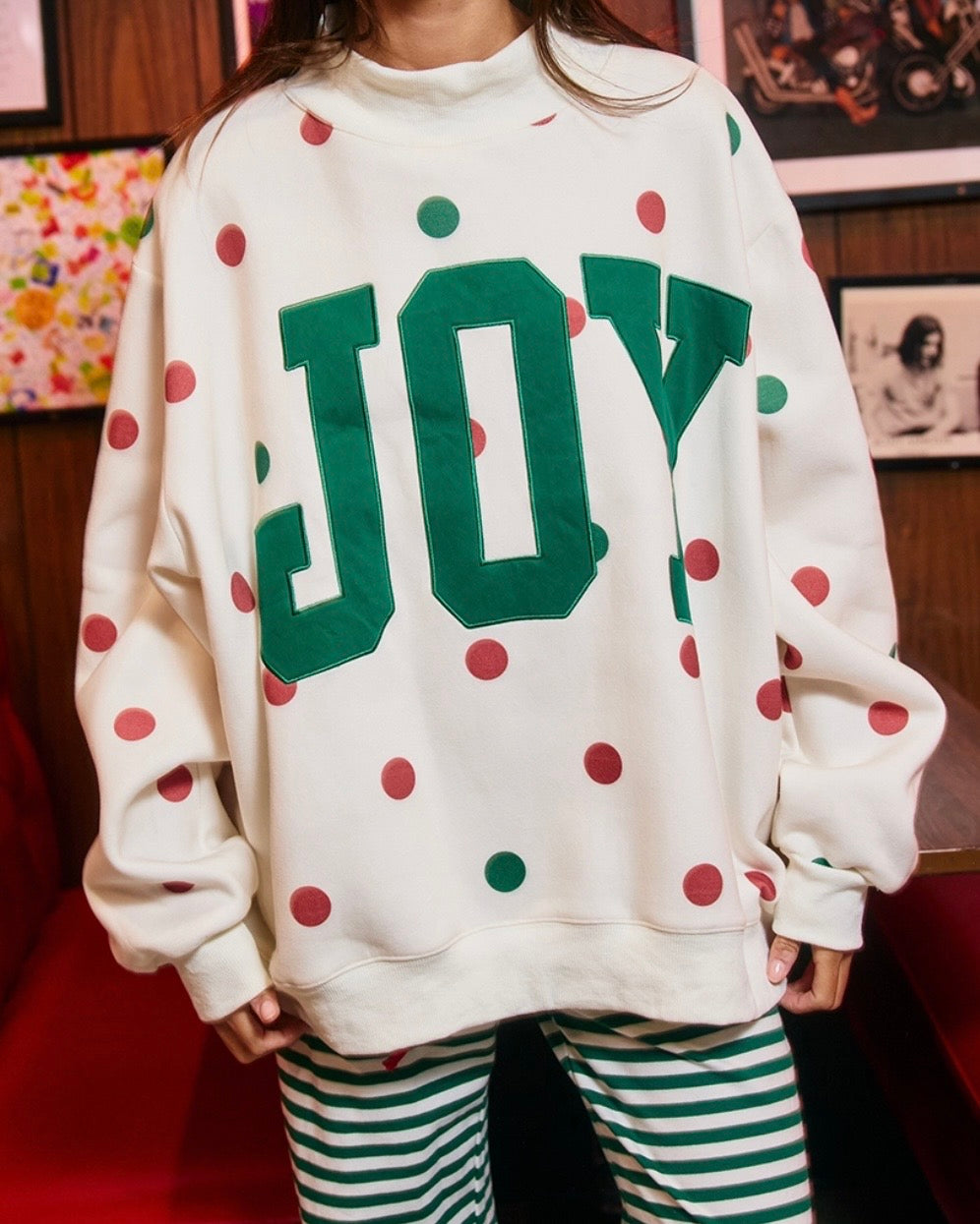 JOY Polka Dot Mockneck Sweatshirt - The Swanky Shack