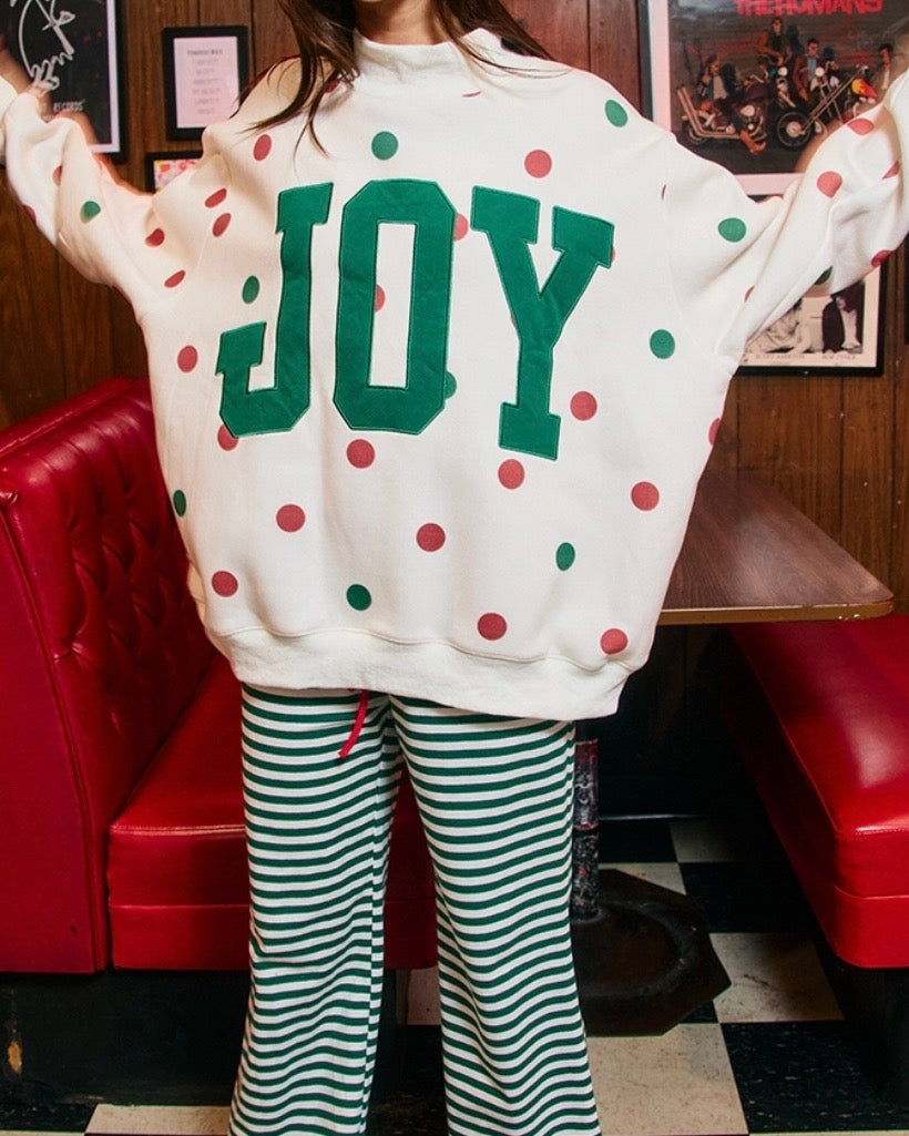 JOY Polka Dot Mockneck Sweatshirt - The Swanky Shack