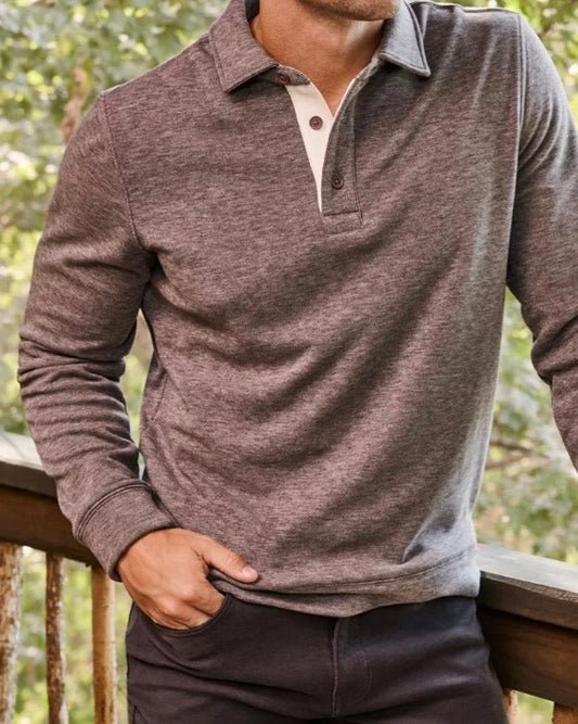 Newton Fleece Brown Heather Polo