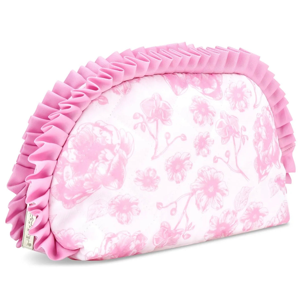 Pretty Pink Toile Oval Cosmetic Bag - The Swanky Shack
