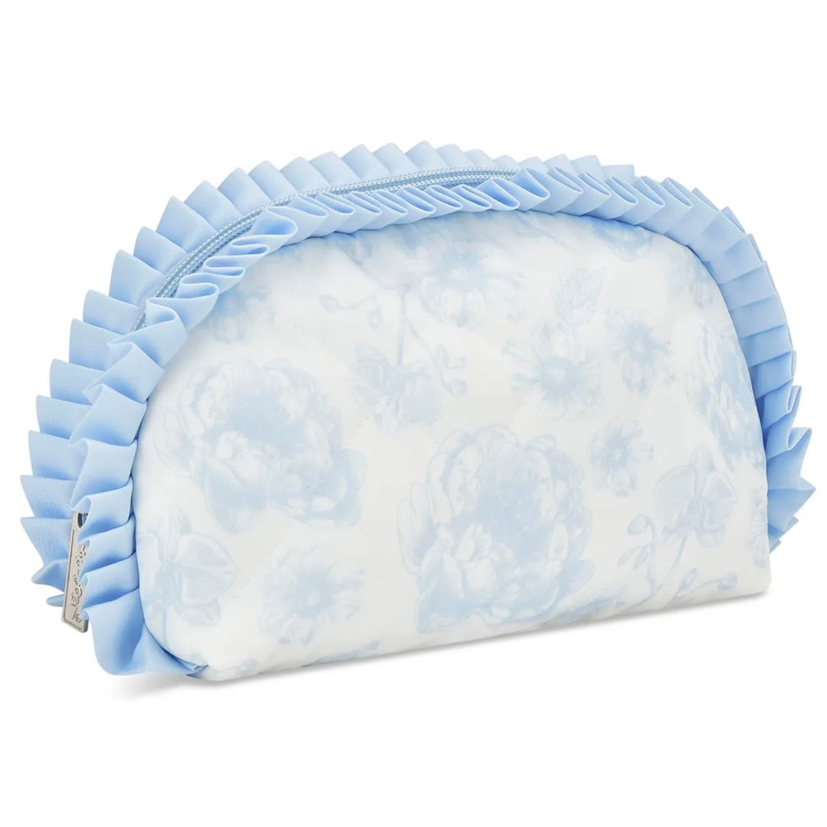 Beautiful Blue Toile Oval Cosmetic Bag - The Swanky Shack